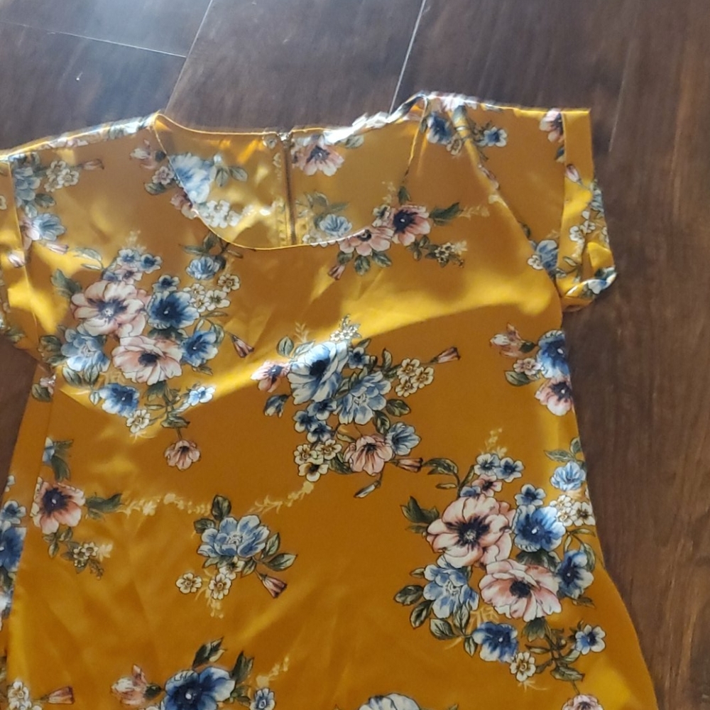 Yellow mustard floral shirt